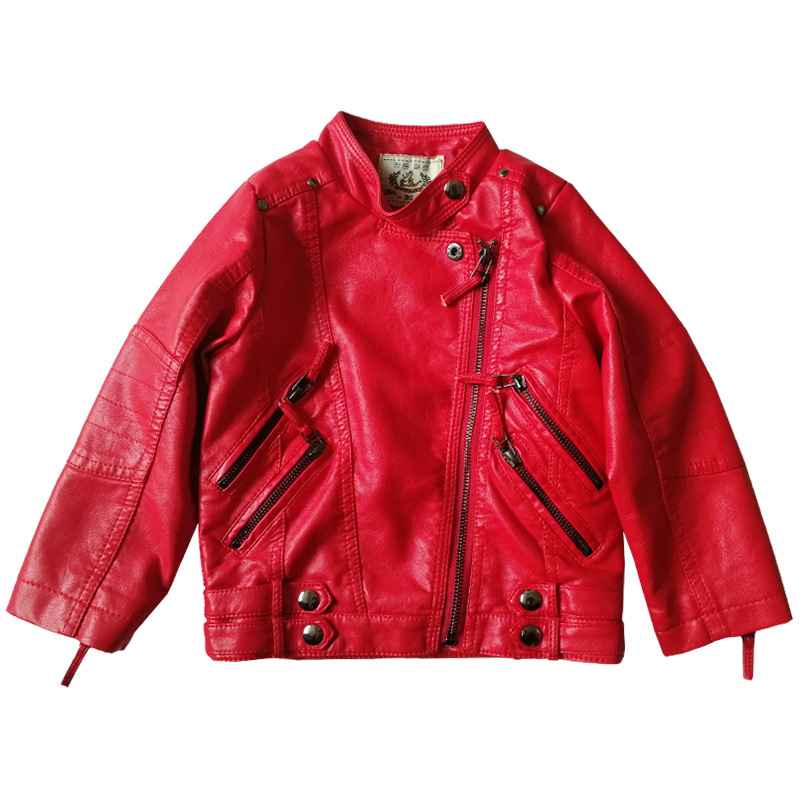 Streetwear Brand Logo Design - Chaqueta de cuero Pu roja de