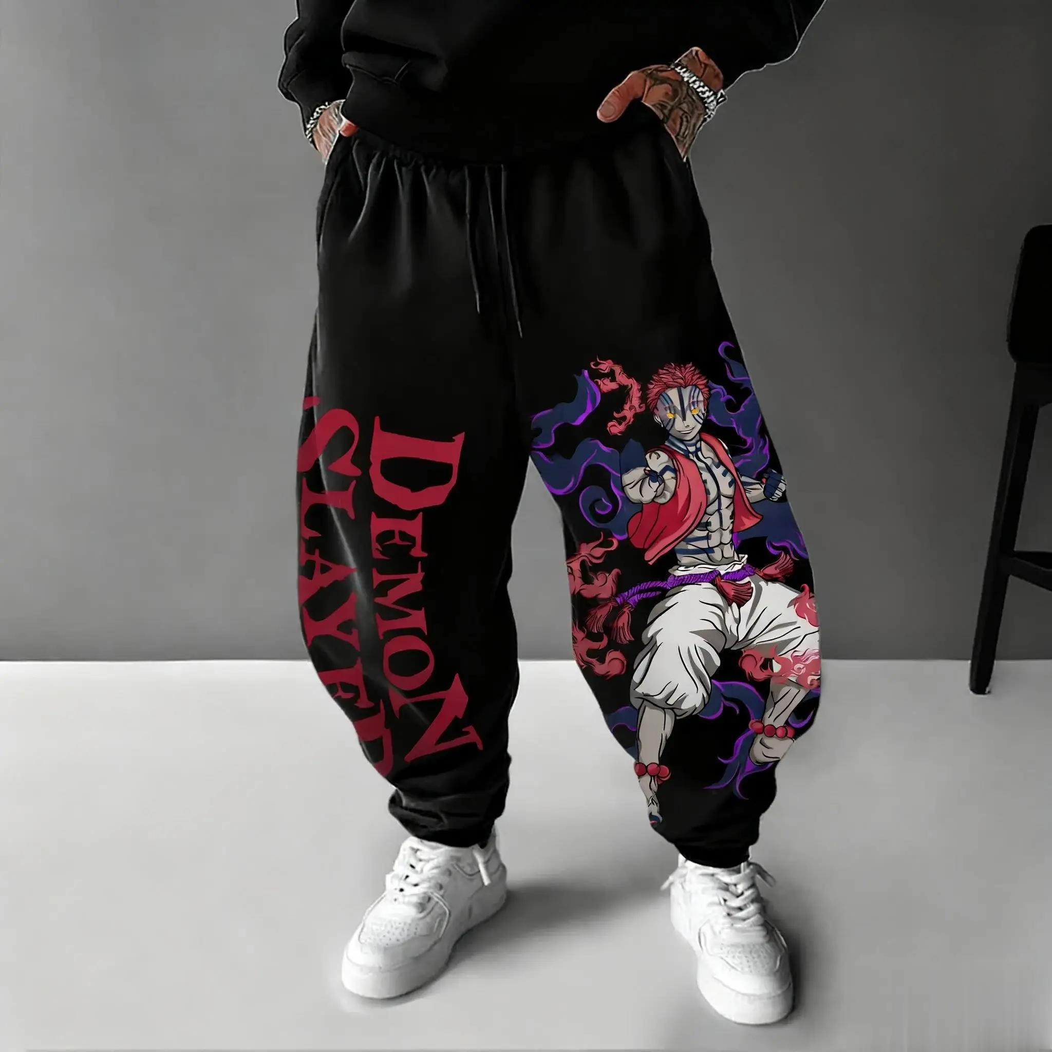 Streetwear Brand Hats - Pantalones de Anime Demon Slayer Akaza