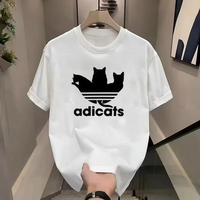 Streetwear Brand Cat - Camiseta de Algodón con Diseño Gráfico