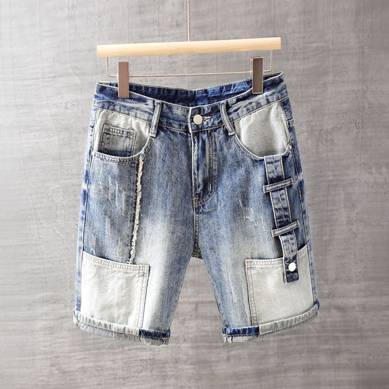 Streetwear Brand Shorts - Pantalones vaqueros cortos para hombre con
